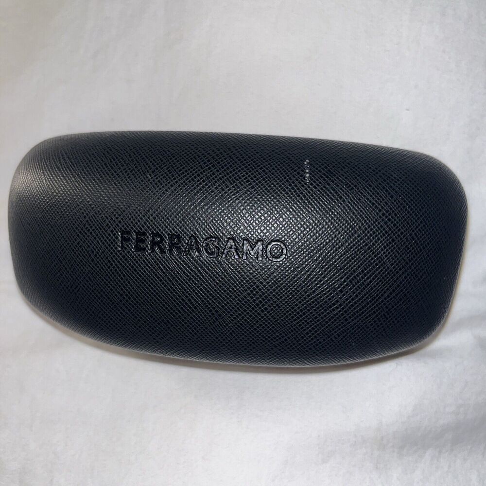 SALVATORE FERRAGAMO CROSSHATCH LEATHER‎ SUNGLASSES CASE BLACK - Picture 2 of 9